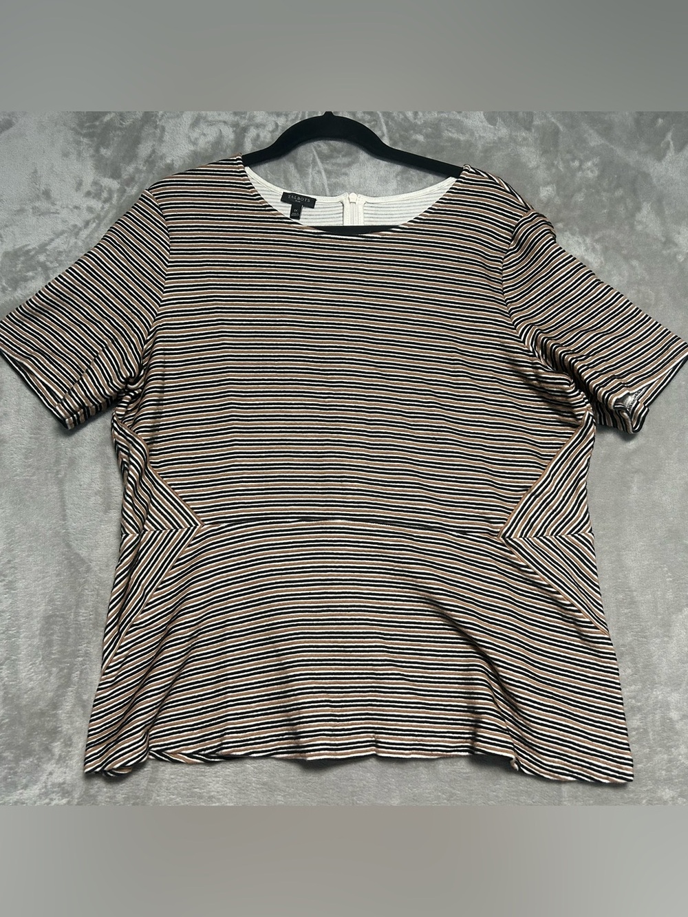 Talbots Striped Textured Blouse Top Women’s 1X Office Career